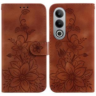 For OnePlus Nord CE4 5G Lily Embossed Leather Phone Case(Brown)