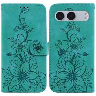 For OnePlus Nord 4 Lily Embossed Leather Phone Case(Green)