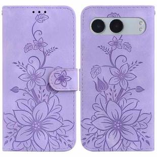 For OnePlus Nord 4 Lily Embossed Leather Phone Case(Purple)