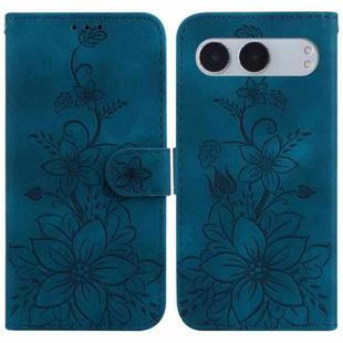 For OnePlus Nord 4 Lily Embossed Leather Phone Case(Dark Blue)