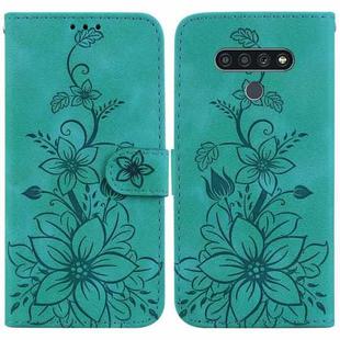 For LG Stylo 6 / K71 Lily Embossed Leather Phone Case(Green)