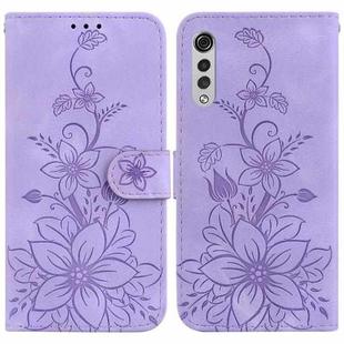 For LG Velvet 4G / 5G / G9 Lily Embossed Leather Phone Case(Purple)