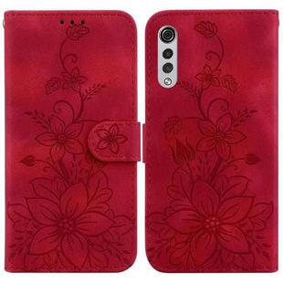 For LG Velvet 4G / 5G / G9 Lily Embossed Leather Phone Case(Red)