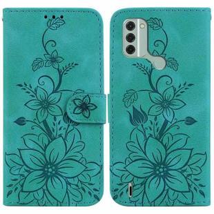 For Nokia C31 Lily Embossed Leather Phone Case(Green)