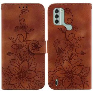 For Nokia C31 Lily Embossed Leather Phone Case(Brown)