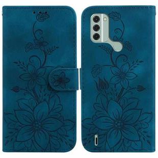 For Nokia C31 Lily Embossed Leather Phone Case(Dark Blue)