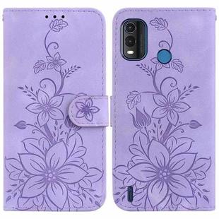 For Nokia G11 Plus Lily Embossed Leather Phone Case(Purple)