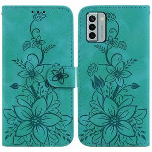 For Nokia G22 Lily Embossed Leather Phone Case(Green)