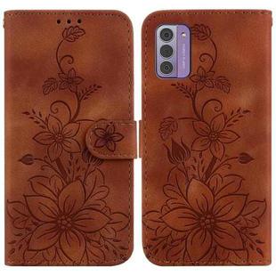 For Nokia G42 Lily Embossed Leather Phone Case(Brown)