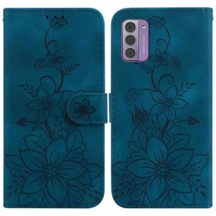 For Nokia G42 Lily Embossed Leather Phone Case(Dark Blue)