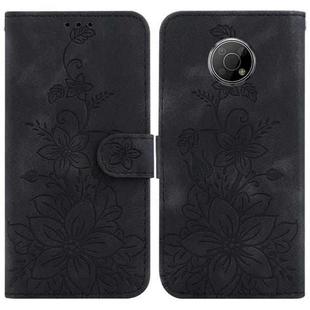 For Nokia G300 Lily Embossed Leather Phone Case(Black)
