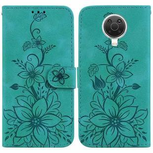 For Nokia G10 / G20 Lily Embossed Leather Phone Case(Green)