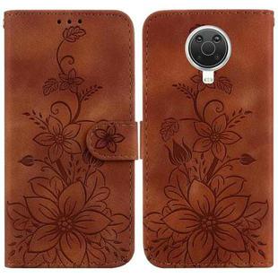 For Nokia G10 / G20 Lily Embossed Leather Phone Case(Brown)
