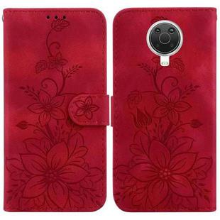 For Nokia G10 / G20 Lily Embossed Leather Phone Case(Red)