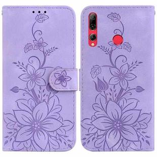 For Huawei P Smart Z Lily Embossed Leather Phone Case(Purple)