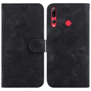 For Huawei P Smart Z Lily Embossed Leather Phone Case(Black)