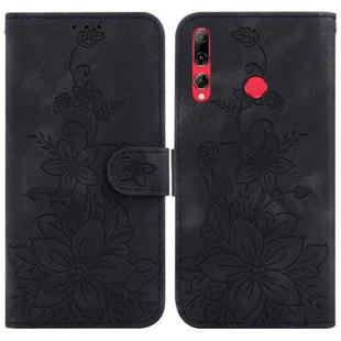 For Huawei P Smart+ 2019 / Enjoy 9s Lily Embossed Leather Phone Case(Black)