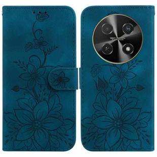 For Huawei nova 12i 4G Global Lily Embossed Leather Phone Case(Dark Blue)
