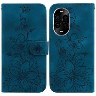 For Huawei nova 13 Pro Lily Embossed Leather Phone Case(Dark Blue)