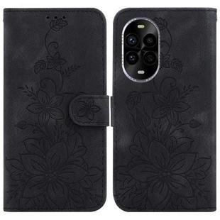 For Huawei nova 13 Pro Lily Embossed Leather Phone Case(Black)