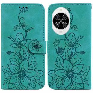 For Huawei nova 14 Lily Embossed Leather Phone Case(Green)