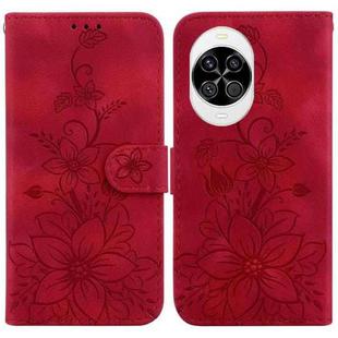 For Huawei nova 14 Lily Embossed Leather Phone Case(Red)