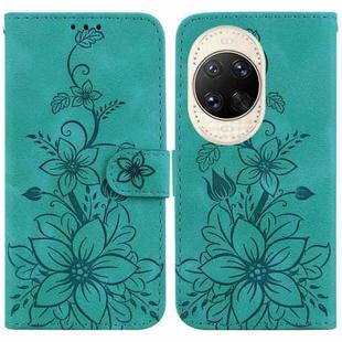 For Huawei nova 14 Ultra Lily Embossed Leather Phone Case(Green)