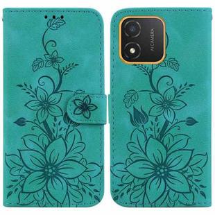 For Honor X5 Lily Embossed Leather Phone Case(Green)