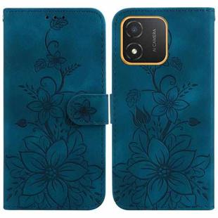 For Honor X5 Lily Embossed Leather Phone Case(Dark Blue)