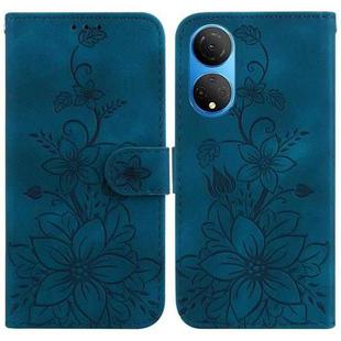 For Honor X7 Lily Embossed Leather Phone Case(Dark Blue)
