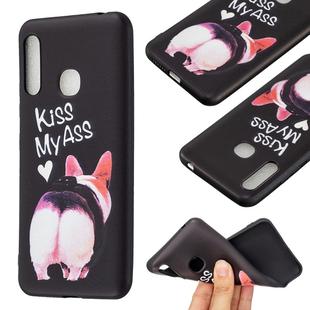 For Samsung Galaxy A70e Embossment Patterned TPU Soft Protector Cover Case(Kiss My Ass)