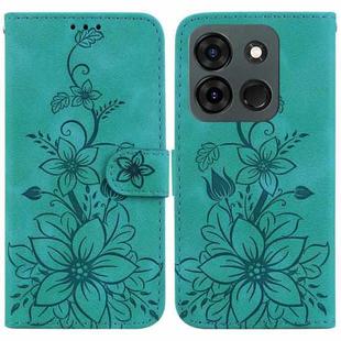 For Infinix Smart 7 India / Smart 7 Plus Lily Embossed Leather Phone Case(Green)