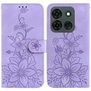 For Infinix Smart 7 India / Smart 7 Plus Lily Embossed Leather Phone Case(Purple)