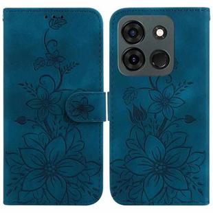 For Infinix Smart 7 India / Smart 7 Plus Lily Embossed Leather Phone Case(Dark Blue)