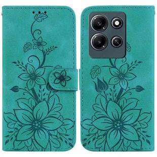 For Infinix Note 30i Lily Embossed Leather Phone Case(Green)