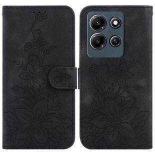 For Infinix Note 30i Lily Embossed Leather Phone Case(Black)