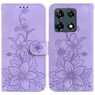 For Infinix Note 30 Pro Lily Embossed Leather Phone Case(Purple)