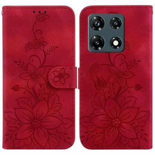 For Infinix Note 30 Pro Lily Embossed Leather Phone Case(Red)