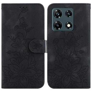 For Infinix Note 30 Pro Lily Embossed Leather Phone Case(Black)