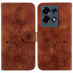 For Infinix Note 30 Lily Embossed Leather Phone Case(Brown)