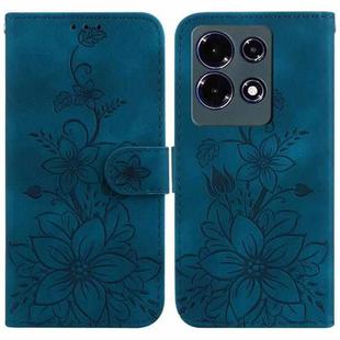 For Infinix Note 30 Lily Embossed Leather Phone Case(Dark Blue)