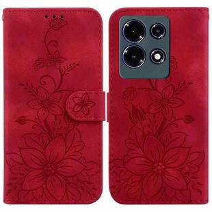 For Infinix Note 30 Lily Embossed Leather Phone Case(Red)