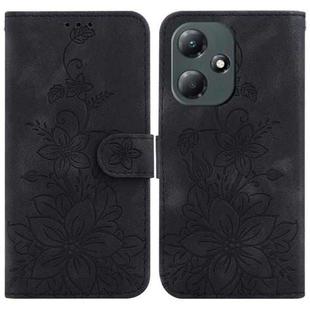 For Infinix Hot 30 Play / X6835 Lily Embossed Leather Phone Case(Black)