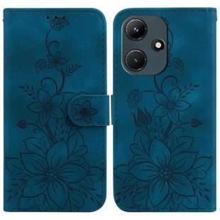 For Infinix Hot 30i / X669C Lily Embossed Leather Phone Case(Dark Blue)