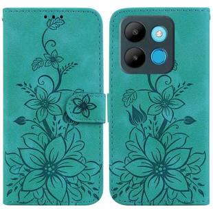 For Infinix Smart 7 African / X6515 Lily Embossed Leather Phone Case(Green)