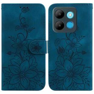 For Infinix Smart 7 African / X6515 Lily Embossed Leather Phone Case(Dark Blue)
