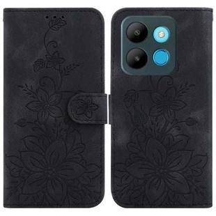 For Infinix Smart 7 African / X6515 Lily Embossed Leather Phone Case(Black)