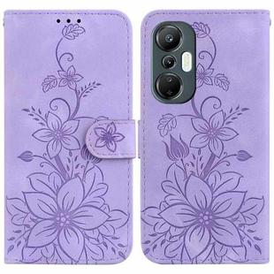 For Infinix Hot 20S Lily Embossed Leather Phone Case(Purple)
