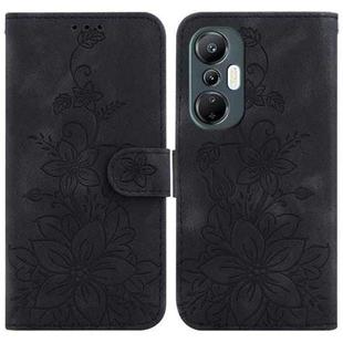 For Infinix Hot 20S Lily Embossed Leather Phone Case(Black)