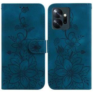 For Infinix Zero 20 / X6821 Lily Embossed Leather Phone Case(Dark Blue)